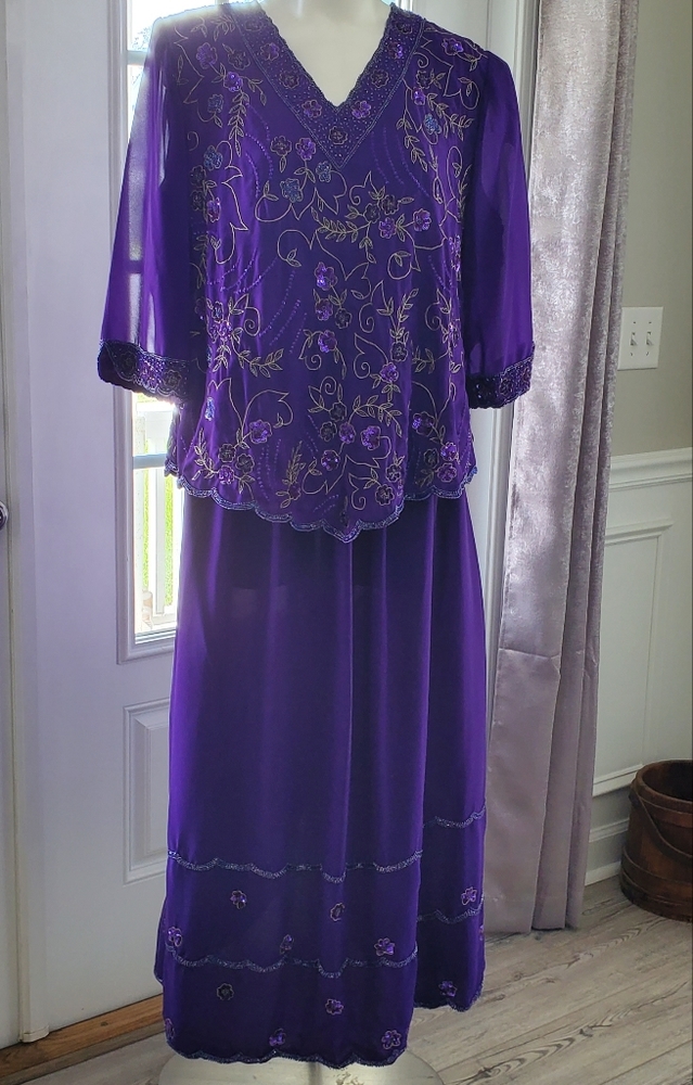 Purple Elegant Formal Wear skirt set